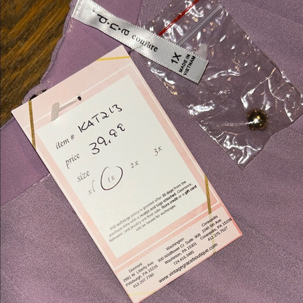 d n a couture Elegant Mauve Sleeveless Dress size 1X - Picture 6 of 8